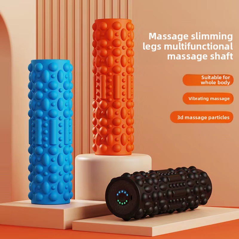 Pilates Yoga Block - 電動フォームローラー 筋肉リラックス 美脚 ランヤマッサージスティックローラー スポーツフィットネス機器 振動ヨガコラム