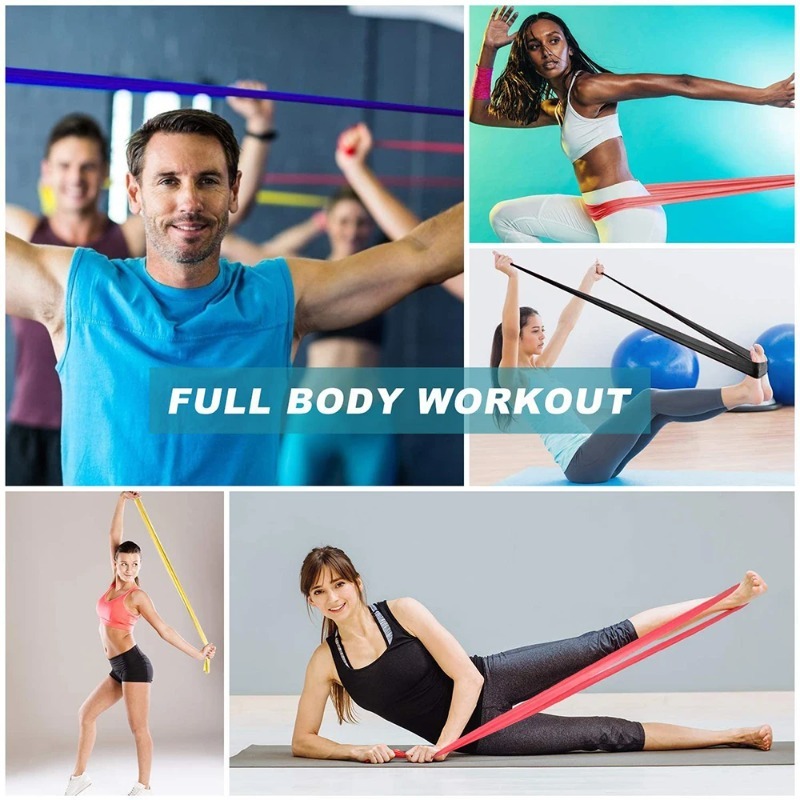 天然ラテックス製レジスタンスバンド、ヨガ、ピラティス、ホーム - Pilates Yoga Bar のレビューと価格