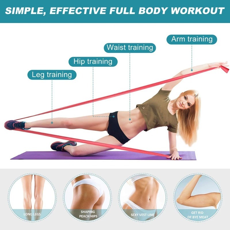 天然ラテックス製レジスタンスバンド、ヨガ、ピラティス、ホーム - Pilates Yoga Bar のレビューと価格