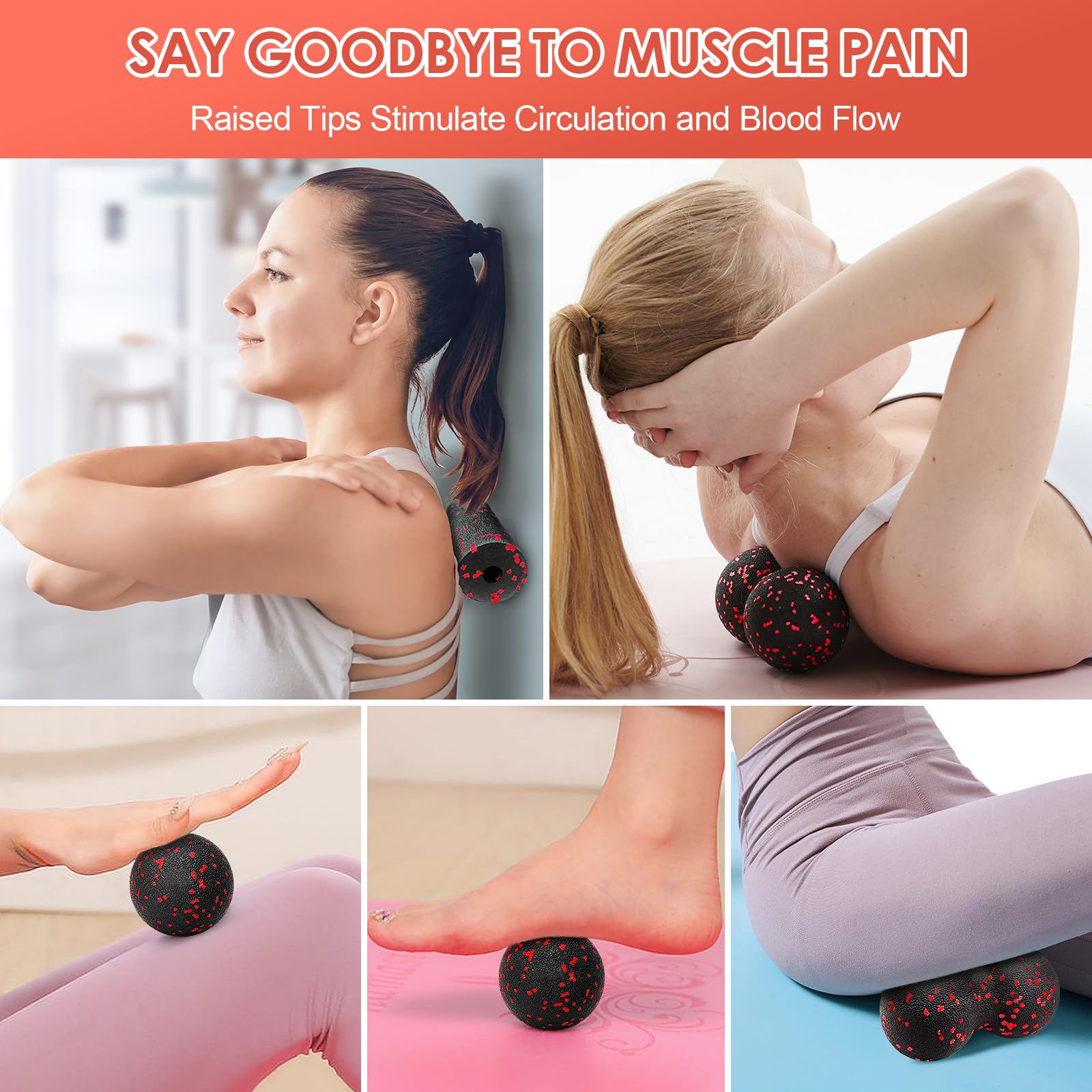 中空ヨガローラーマッサージピーナッツボールセット EPP フ - Pilates Yoga Block のレビューと価格