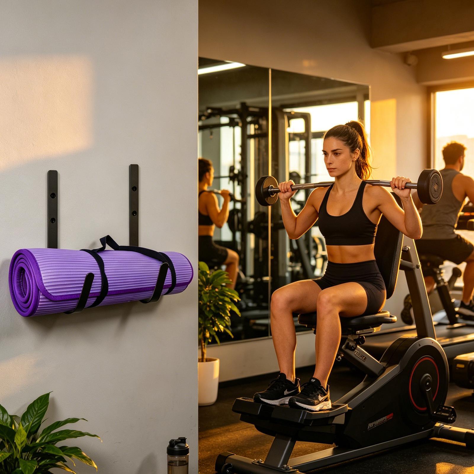 ヨガマット壁掛けフォームローラー棚、曲線デザインのヨガマット - Pilates Yoga Garage のレビューと価格