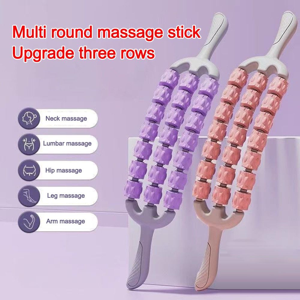 ポータブル3列ヨガマッサージスティック、曲線型滑り止めマッサ - Pilates Yoga Bar のレビューと価格