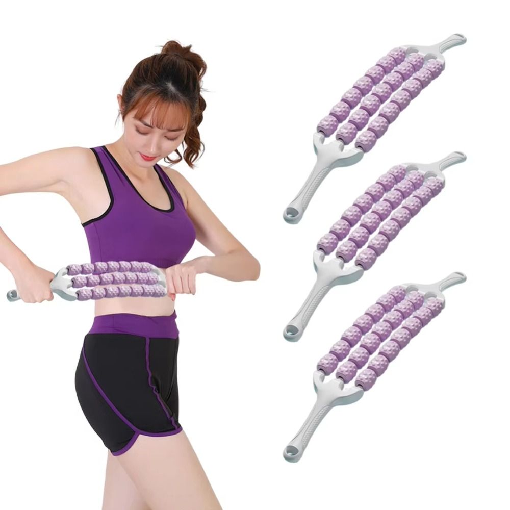 ポータブル3列ヨガマッサージスティック、曲線型滑り止めマッサ - Pilates Yoga Bar のレビューと価格