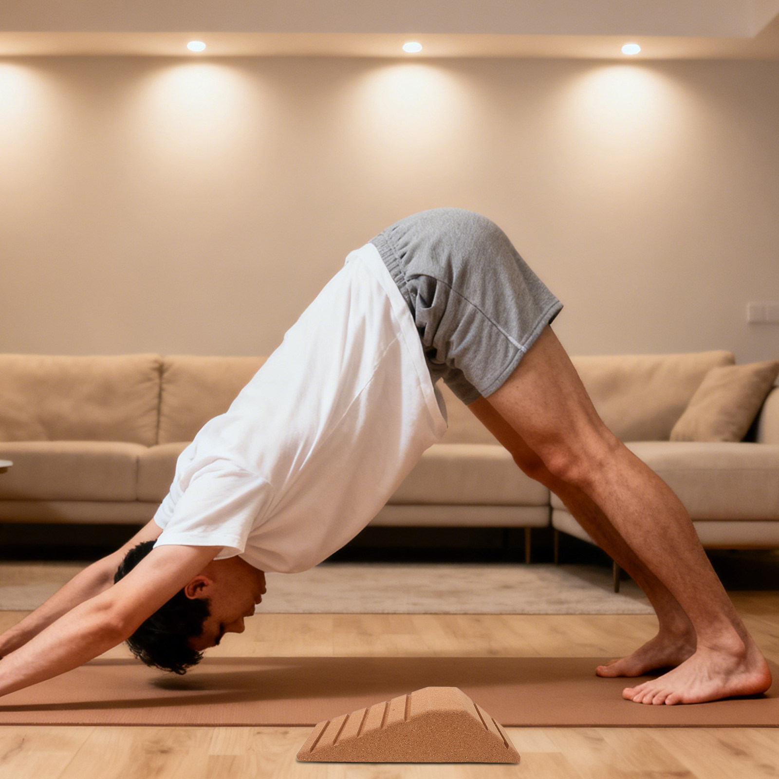 コルク製台形ヨガブロック 人間工学に基づいたスクワットヒール - Yoga Block Cork のレビューと価格