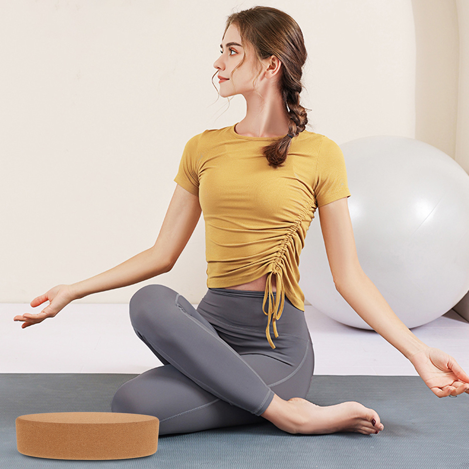 コルクヨガブリックオーバルブロック ストレッチ、ダンス、ピラ - Yoga Block Cork のレビューと価格